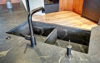 Black Soapstone Countertop and Sink